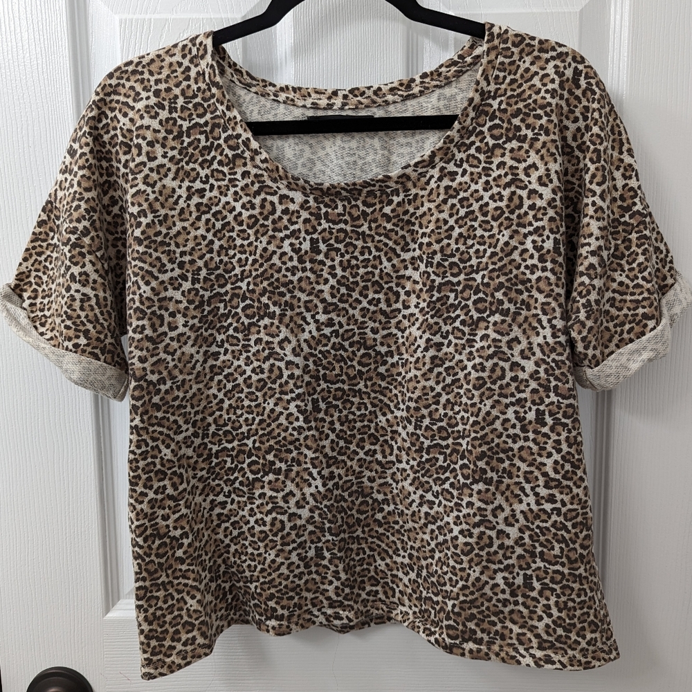 Women's Leopard Print Oversize Tshirt